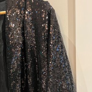 Lane Bryant Sparkling Black Sequin Long Outerwear